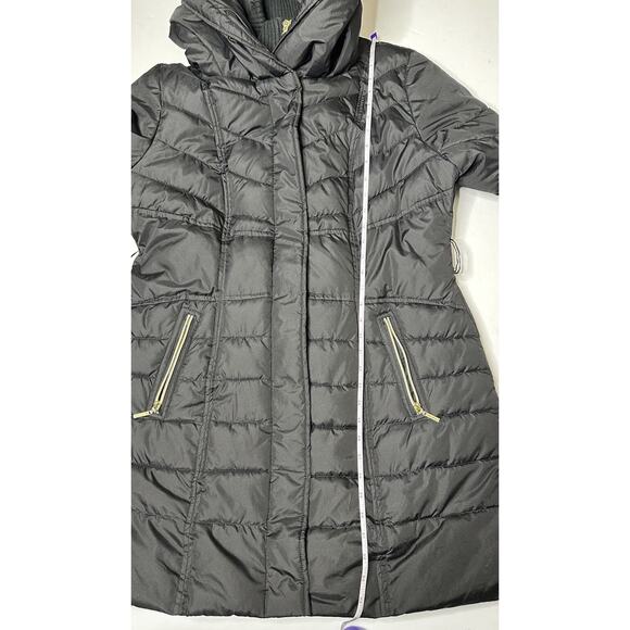 Kensie Outerwear Black Long Puffer Coat W/ Oversized Hood SZ XL *No Belt* - Picture 8 of 16